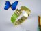 Hermes Green Enamel Clic H Bracelet Narrow Width (18mm) In Gold